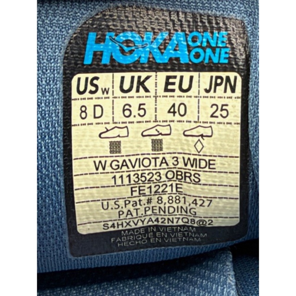 Hoka One One Gaviota 3 Women's Size 8 Wide (D) Ombre Blue Rosette Shoes 1113523 - Picture 6 of 10